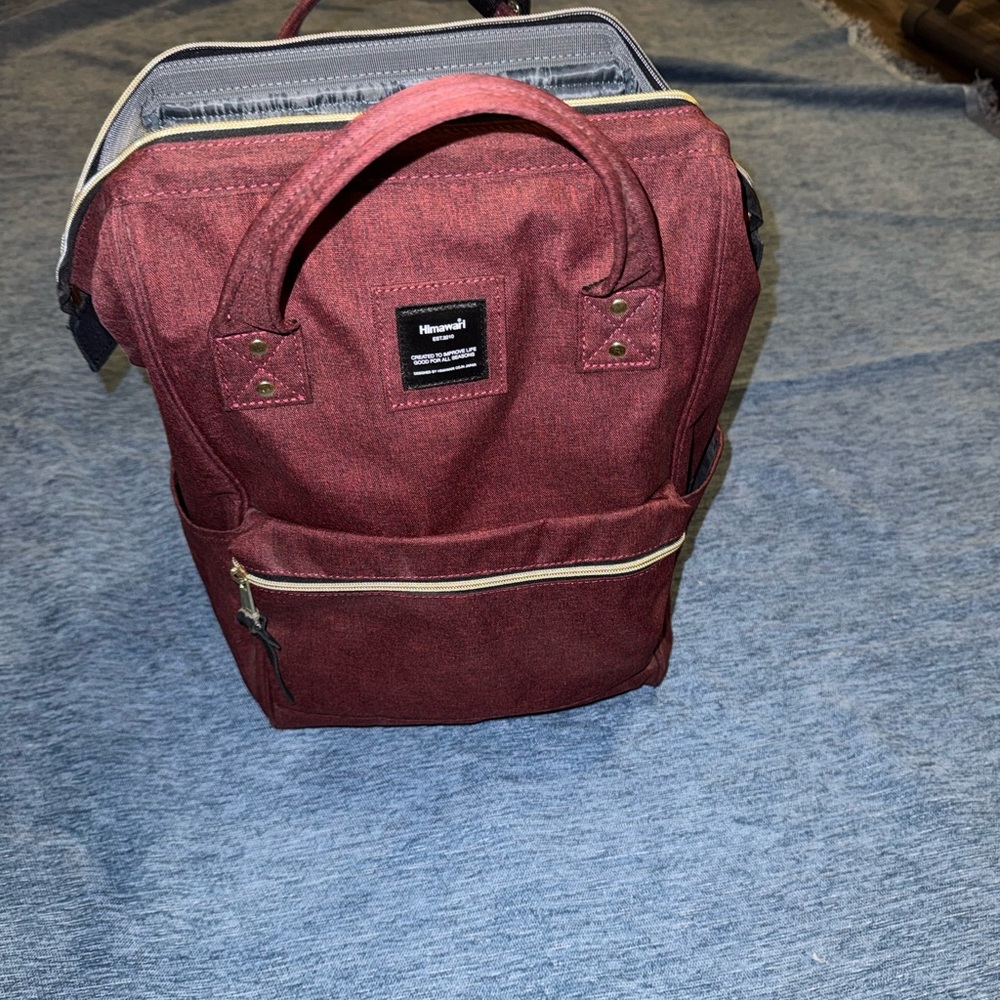 Stylish Maroon Backpack with Front Pocket